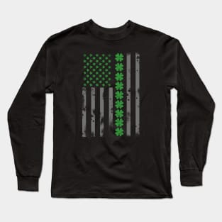 St Patrick's Day Irish American Flag Gift Long Sleeve T-Shirt